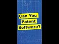 Can you Patent Software? #shorts