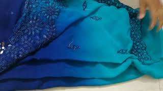 నేను online లో తెపించిన saree | అనీ original అద్దాలు | mirrorwork Georgette saree