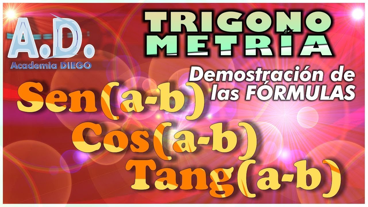 Demostración FÓRMULAS: Sen(a-b), Cos(a-b) Y Tang(a-b) Academia DIEGO ...