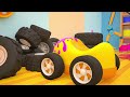 Pickup's wheels are broken! Helper Cars at the repair shop for vehicles. Car cartoons for kids