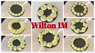 用Wilton 1M 裱花嘴裱出八种常用简单蛋糕边Eight easy cake borders by Wilton 1M piping tip