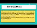 information with speed national self check month