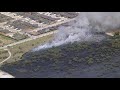 Brush fire near Ponder, Texas