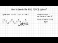 Cryptanalysis of rail fence cipher & scytale