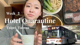 [6.2] TAIWAN VLOG: Week 2 - PCR bus, food, checking out!!! | 防疫旅館，檢疫巴士 | sab1094