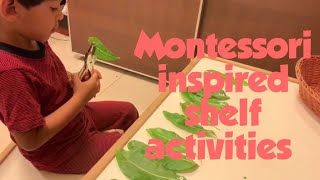 Montessori inspired shelf activities + DIY geoboard | Montessori at home for 3 to 6 year olds |