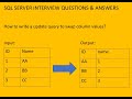 How to swap column values in sql server || Madhu