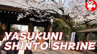 YASUKUNI SHINTO SHRINE BACKYARD WITH CHERRY BLOSSOMS 2019 - 4K 60FPS HDR