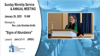 Sunday 26-January-2025 10am Sunday Worship Service \u0026 ANNUAL MEETING