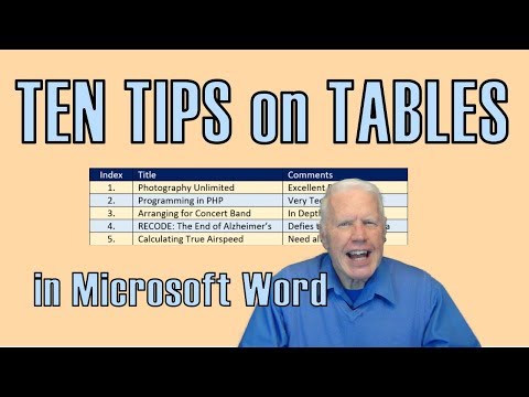 Ten Tips on TABLES in WORD – A Master Class in 20 minutes!