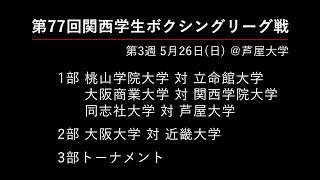 第77回関西学生ボクシングリーグ戦　第3週（5月26日）