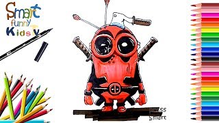 How to Draw Minion | Deadpool | DespicableMe3 | Painting | Colouring | SFK tv forkid