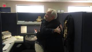 Dennis Malloy celebrates National Hug Day