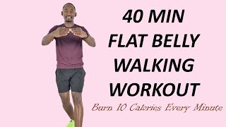 40 Minute FLAT BELLY Walking In Place Workout🔥400 Calories🔥