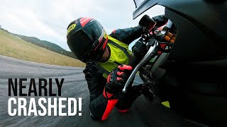 Aprilia RS660 chasing an R1M - Arctic Circle Racaway (near crash)