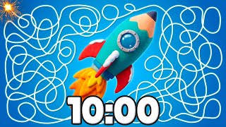 10 Minute [ROCKET] Timer 🚀❄️ | Fun Countdown!