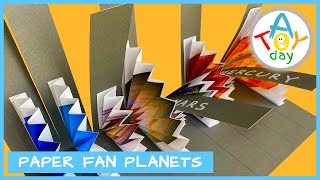Paper Fan Planets Book | How to make 3D Planets BOOK | Planets Order Craft | Solar System for kids