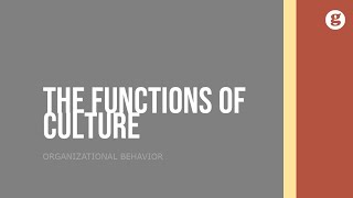 The Functions of Culture