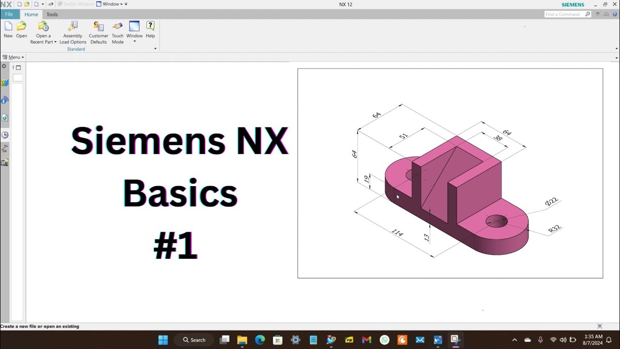 Siemens Nx Basic Solid Modelling Exercise 1 Youtube