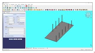 DESENHO DOS PILARES ESQUERDOS E A PRIMEIRA VIGA PARA UM GALPÃO AGROPECUÁRIO NO “FreeCAD”