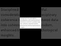 Discipline focus, thoughtful consideration, and interdisciplinary coherence transform...