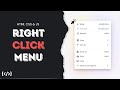 Create a Context Menu / Right Click Menu using HTML CSS and JS