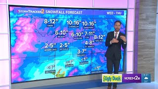 Heavy snow in Spokane tonight ahead of Wednesday's winter storm