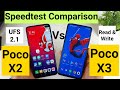 Poco x3 vs poco x2 ufs 2.1 speedtest comparison