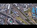 4k uhd 【2021】神奈川県 横須賀市 jr東日本 横須賀線 久里浜駅周辺の空撮アニメーション