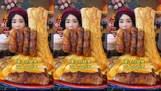 【ASMR】【MUKBANG】 爆汁火雞面 BBQ SPICY FRIED MEAT | KWAI EATING SHOW| DESSERT MUKBANG | 食べる丨吃播(SUB)