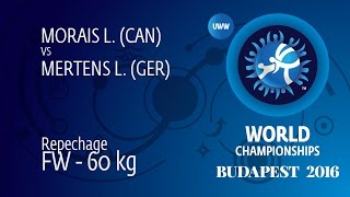 Repechage FW - 60 kg: L. MORAIS (CAN) df. L. MERTENS (GER) by FALL, 6-2