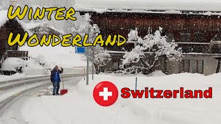 Snowfall in Zweisimmen Gstaad Saanen Switzerland || Winter Wonderland | #winter #Switzerland