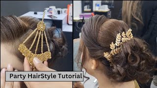 How to create Front side Puff Layering With high bun by lashes beauty parlour