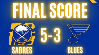 Owen Power, Sabres Surge with 4 Goal Lead vs St Louis Blues 1-24-23 - Buffalo Sabres NHL Highlights