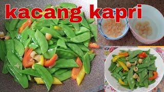 Masakan hongkong tumis kacang kapri dengan scallop kering dan udang kering@liyamenul