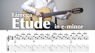 Francisco Tárrega - Etude in e-minor | TAB