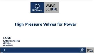 L&T Valves - High Pressure Valves for Power 140420