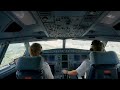 a330 approaching gusty philadelphia cockpit footage