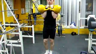 One leg Pistol with 2x16 kg kettlebells on Bossu קטלבלס ישראל