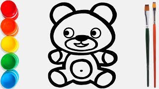 Cara Menggambar dan Mewarnai Beruang Mainan #27 / Video Pendidikan untuk Anak-Anak