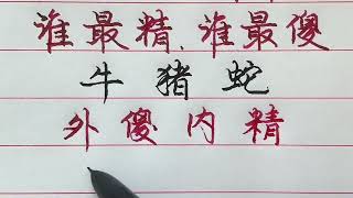 老人言：你知道这些属相当中，谁最精，谁最傻吗？ #励志 #励志语录 #人生感悟 #情感 #硬笔书法 #中文书法 #中国书法 #老人言