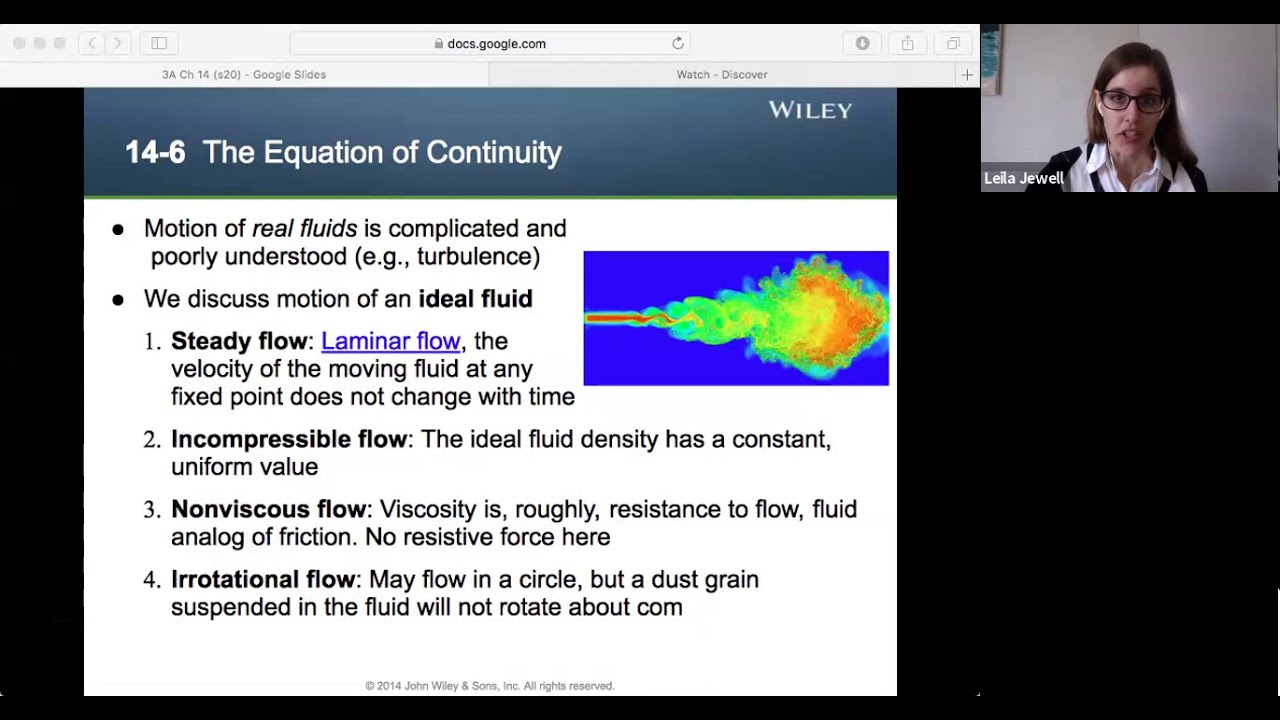 Phys3a Ch14 6 Equation Of Continuity Youtube