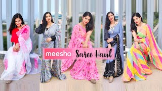 *Huge* meesho Saree Festive/party Wear Saree Try On Haul Rs 394 - 754/-