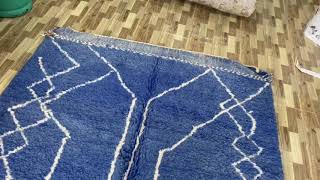 Blue moroccan rug 5x9ft- Beni Ourain Rug