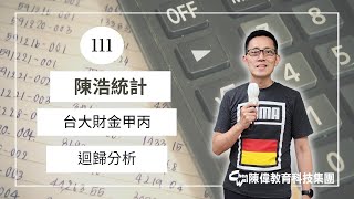 [陳浩統計]經典研究所統計試題/111台大財金(迴歸分析)