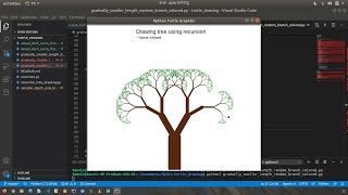 Beautiful tree drawing using recursion and python turtle