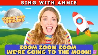 Zoom Zoom Zoom We're Going To The Moon | Songs for Kids | Lyrics + Learning