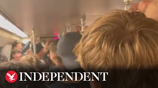 Horde of high school students sing the N-word on a crowded Washington D.C train