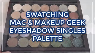 SWATCH PARTY MAC \u0026 MAKEUP GEEK // Let's swatch my single eyeshadow palette!