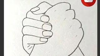رسم يدين متشابكتين للمبتدئين بالخطوات \ رسم سهل \ تعليم الرسم للمبتدئين \ رسومات سهلة بالرصاص
